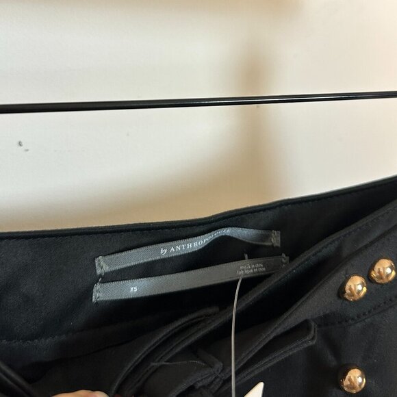 ANTHROPOLOGIE Studded Suede Mi Skirt in Black/Gold Size X-Small - Picture 5 of 10